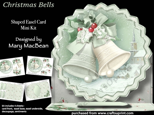 Christmas Bells - Shaped Easel Card Mini Kit
