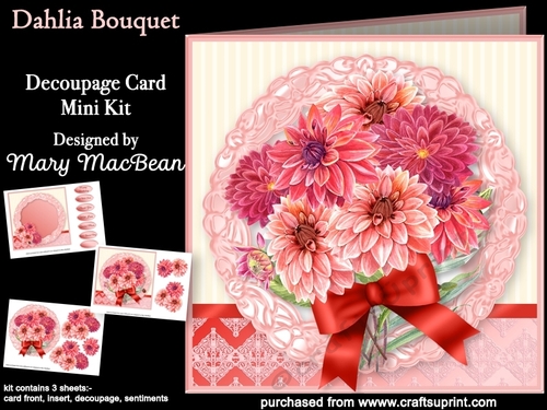Dahlia Bouquet - Decoupage Card Mini Kit