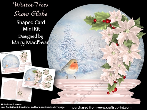 Winter Trees - Snow Globe Shaped Card Mini Kit
