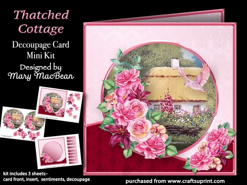 Thatched Cottage - Decoupage Card Mini Kit