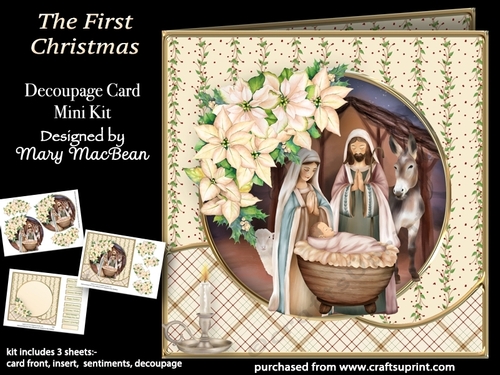The First Christmas - Decoupage Card Mini Kit