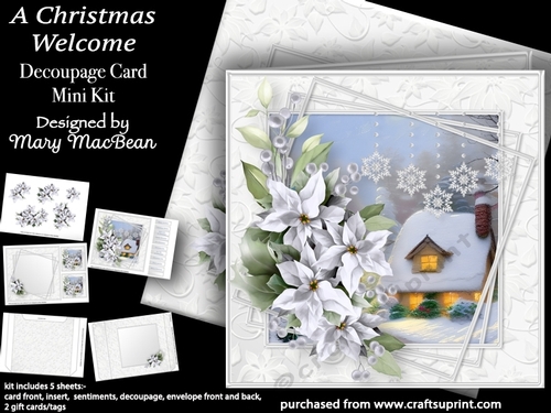 A Christmas Welcome - Decoupage Card Mini Kit