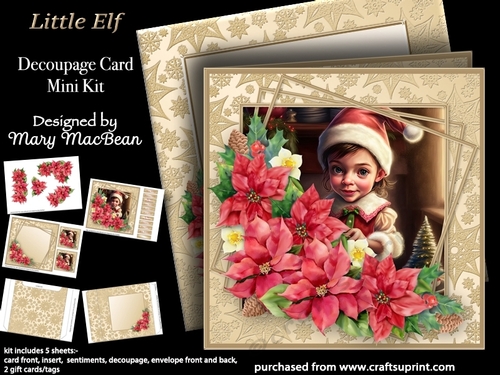 Little Elf - Decoupage Card Mini Kit