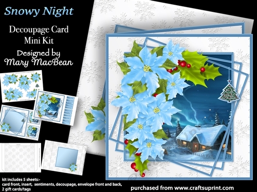 Snowy Night - Decoupage Card Mini Kit