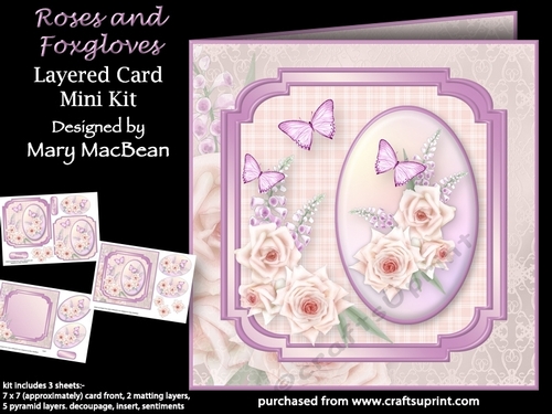 Roses and Foxgloves - Layered Card Mini Kit