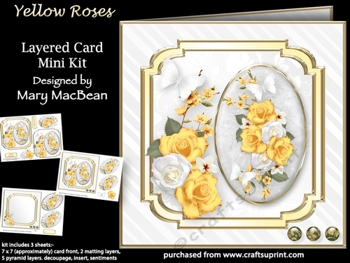 Yellow Roses - Layered Card Mini Kit