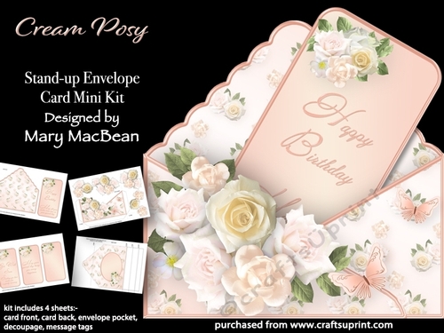 Cream Posy - Stand-up Envelope Card Mini Kit