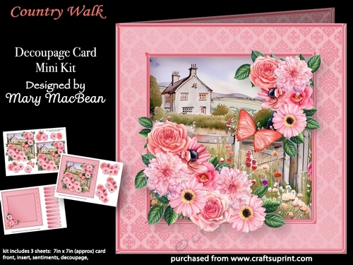 Country Walk - Decoupage Card Mini Kit