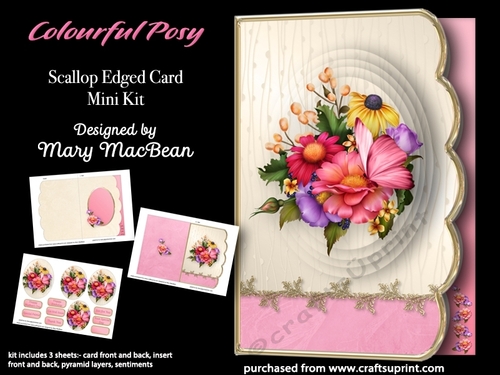 Colourful Posy - Scallop Edged Card Mini Kit