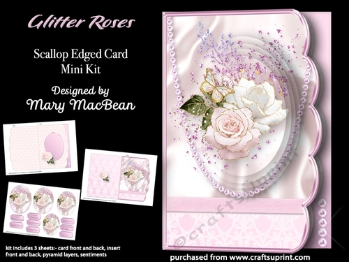 Glitter Roses - Scallop Edged Card Mini Kit