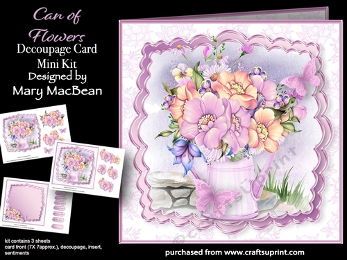 Can of Flowers - Decoupage Card Mini Kit