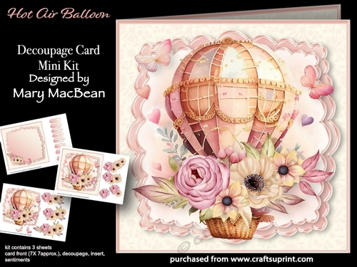 Hot Air Balloon - Decoupage Card Mini Kit
