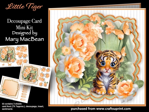 Little Tiger - Decoupage Card Mini Kit
