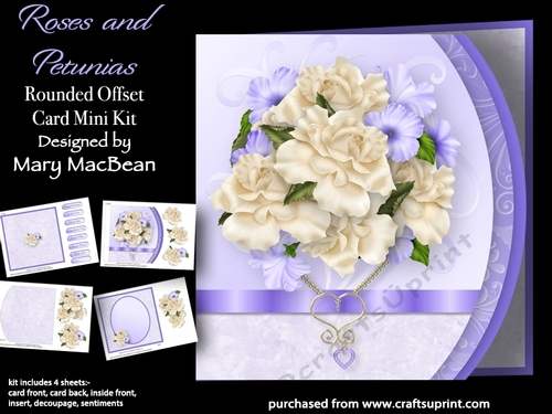 Roses and Petunias - Rounded Offset Card Mini Kit