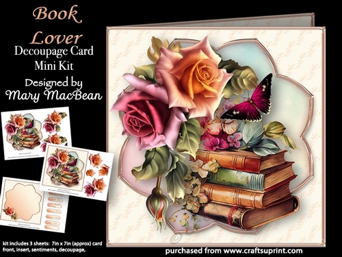 Book Lover - Decoupage Card Mini Kit