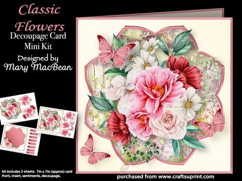 Classic Flowers - Decoupage Card Mini Kit