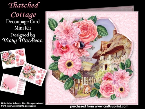 Thatched Cottage - Decoupage Card Mini Kit