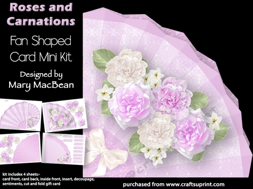 Roses and Carnations - Fan-Shaped Card Mini Kit