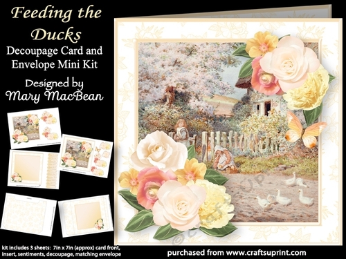 Feeding the Ducks - Decoupage Card and Envelope Mini Kit