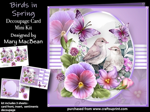 Birds in Spring - Decoupage Card Mini Kit