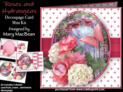 Roses and Hydrangeas - Decoupage Card Mini Kit
