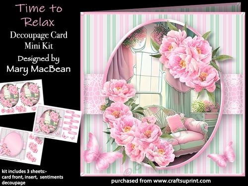 Time to Relax - Decoupage Card Mini Kit