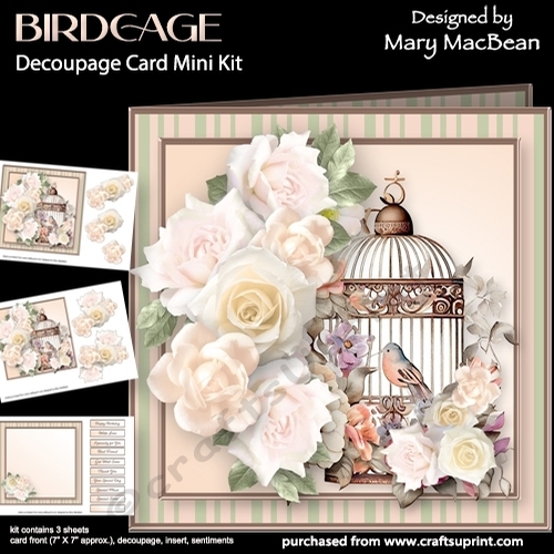 Birdcage - Decoupage Card Mini Kit