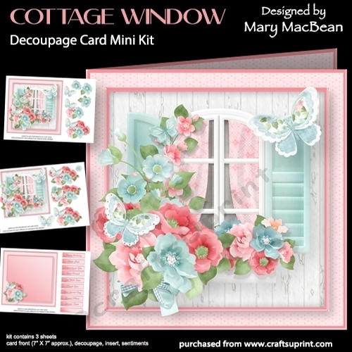 Cottage Window - Decoupage Card Mini Kit