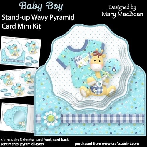 Baby Boy - Stand-up Wavy Pyramid Card Mini Kit