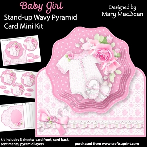 Baby Girl - Stand-up Wavy Pyramid Card Mini Kit