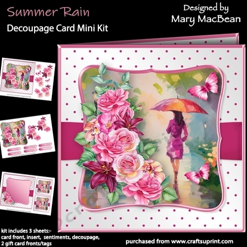 Summer Rain - Decoupage Card Mini Kit
