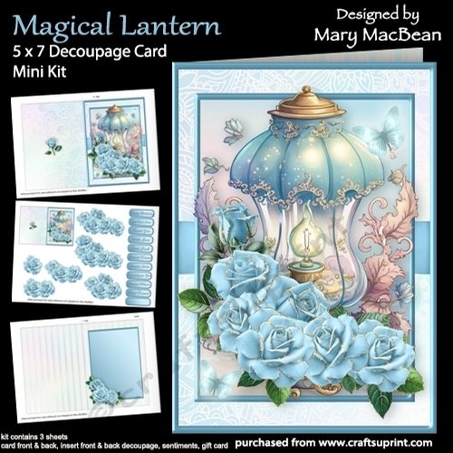 Magical Lantern - 5 x 7 Decoupage Card Mini Kit