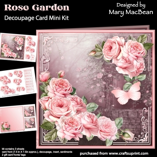Rose Garden - Decoupage Card Mini Kit