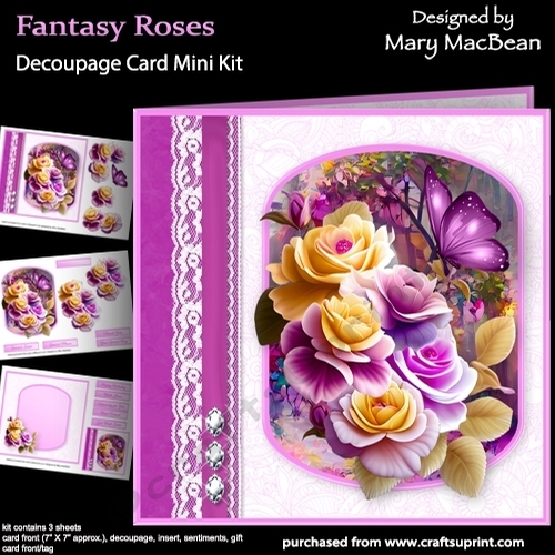 Fantasy Roses - Decoupage Card Mini Kit