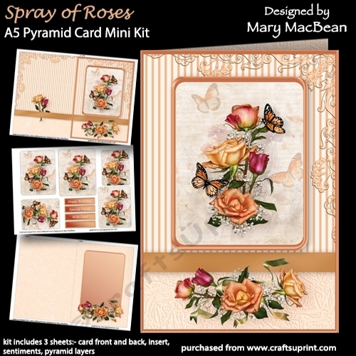 Spray of Roses - Pyramid Card Mini Kit