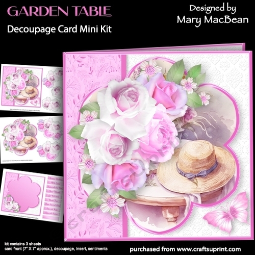 Garden Table - Decoupage Card Mini Kit