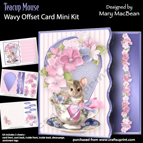 Teacup Mouse - Wavy Offset Card Mini Kit