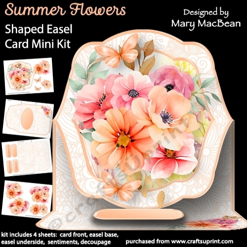 Summer Flowers - Shaped Easel Card Mini Kit