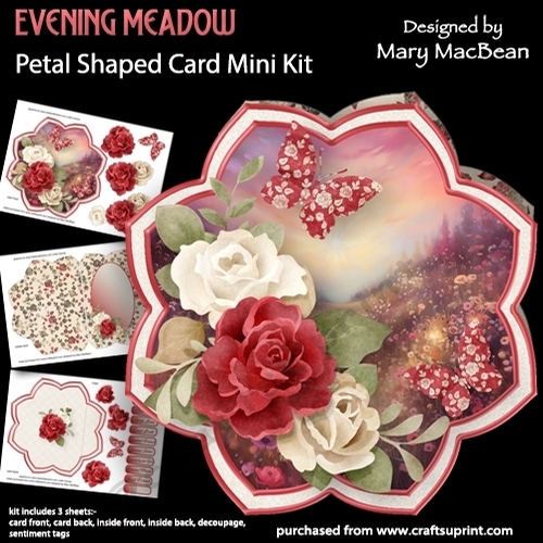 Evening Meadow - Petal Shaped Card Mini Kit