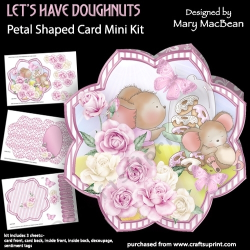 Lets Have Doughnuts - Petal Shaped Card Mini Kit