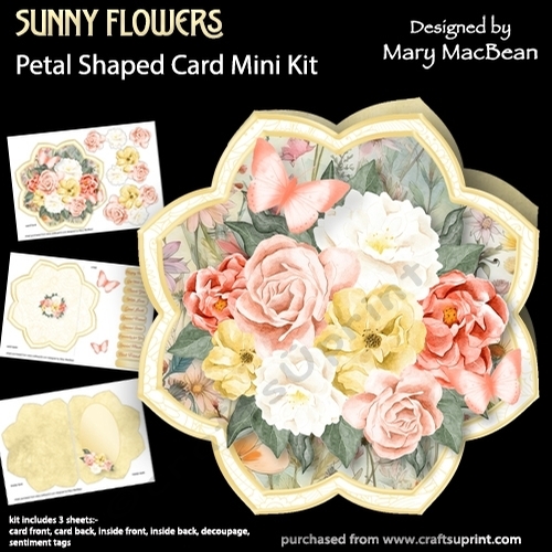 Sunny Flowers - Petal Shaped Card Mini Kit