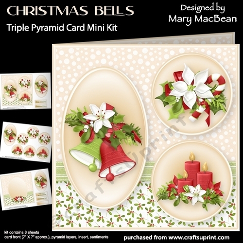 Christmas Bells - Triple Pyramid Card Mini Kit