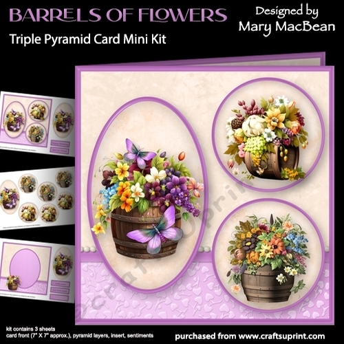 Barrels of Flowers - Triple Pyramid Card Mini Kit
