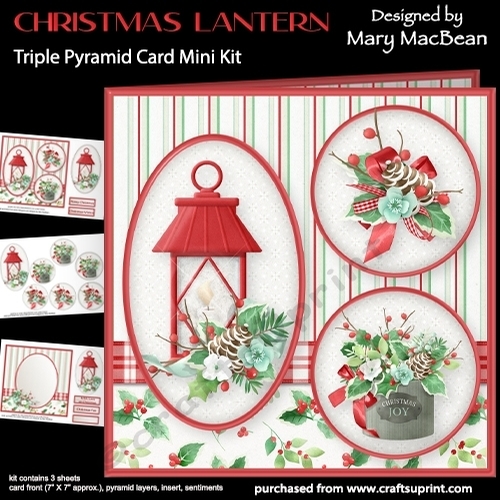 Christmas Lantern - Triple Pyramid Card Mini Kit