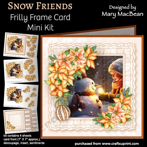 Snow Friends - Frilly Frame Card Mini Kit