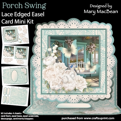 Porch Swing - Lace Edged Easel Card Mini Kit