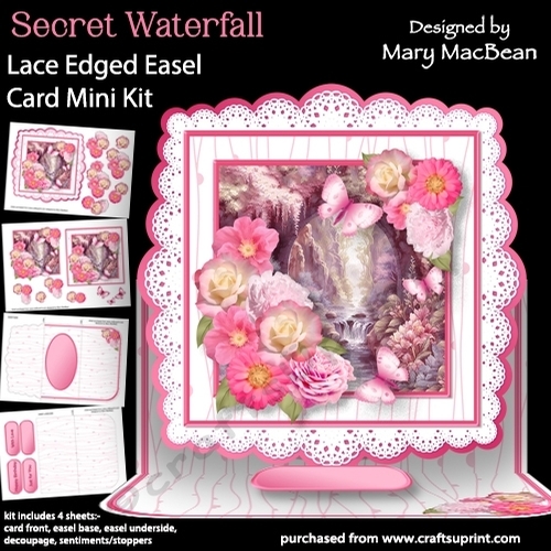 Secret Waterfall - Lace Edged Easel Card Mini Kit