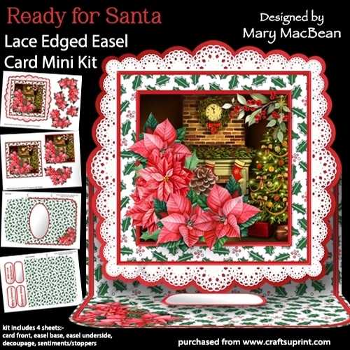 Ready for Santa - Lace Edged Easel Card Mini Kit
