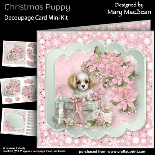 Christmas Puppy - Decoupage Card Mini Kit