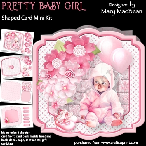 Pretty Baby Girl - Shaped Card Mini Kit